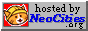 Static banner of cat with hardhat with text that says 'hosted by neocities'