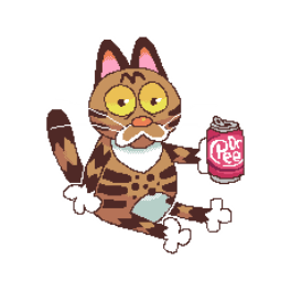 Animated gif of brown tabby cat holding a soda spinning.